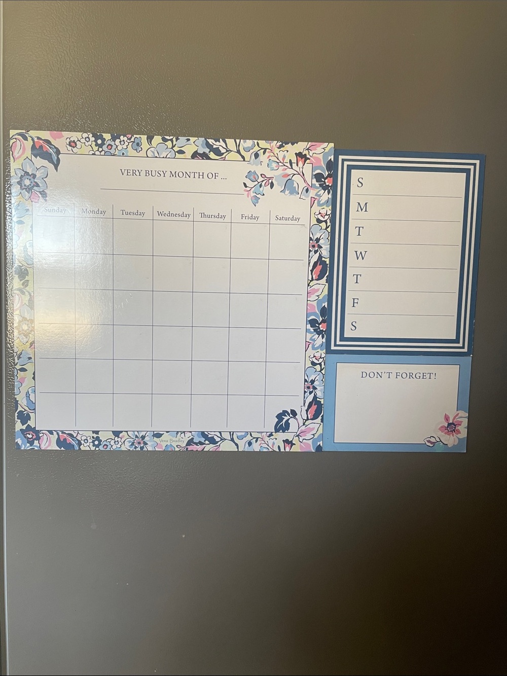 Vera Bradley Floral Magnetic Monthly Planner - Blue & Pink